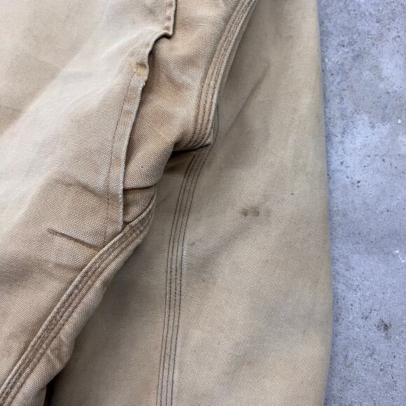 Vintage 80s Union Made Carhartt Detroit Blanket Lined Jacket Workwear 6BLJ Tan - Picture 15 of 16
